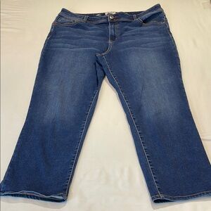 EV1 MADDY 360 STRETCH STRAIGHT LEG SIZE 18 Blue Denim Women's Jeans